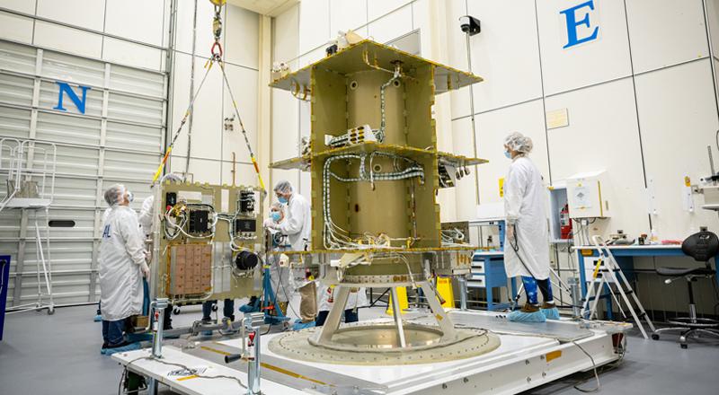 DART team prepares to integrate the spacecraft’s panels