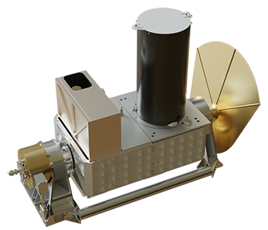 A detailed, 3D rendering of the CRISM instrument.