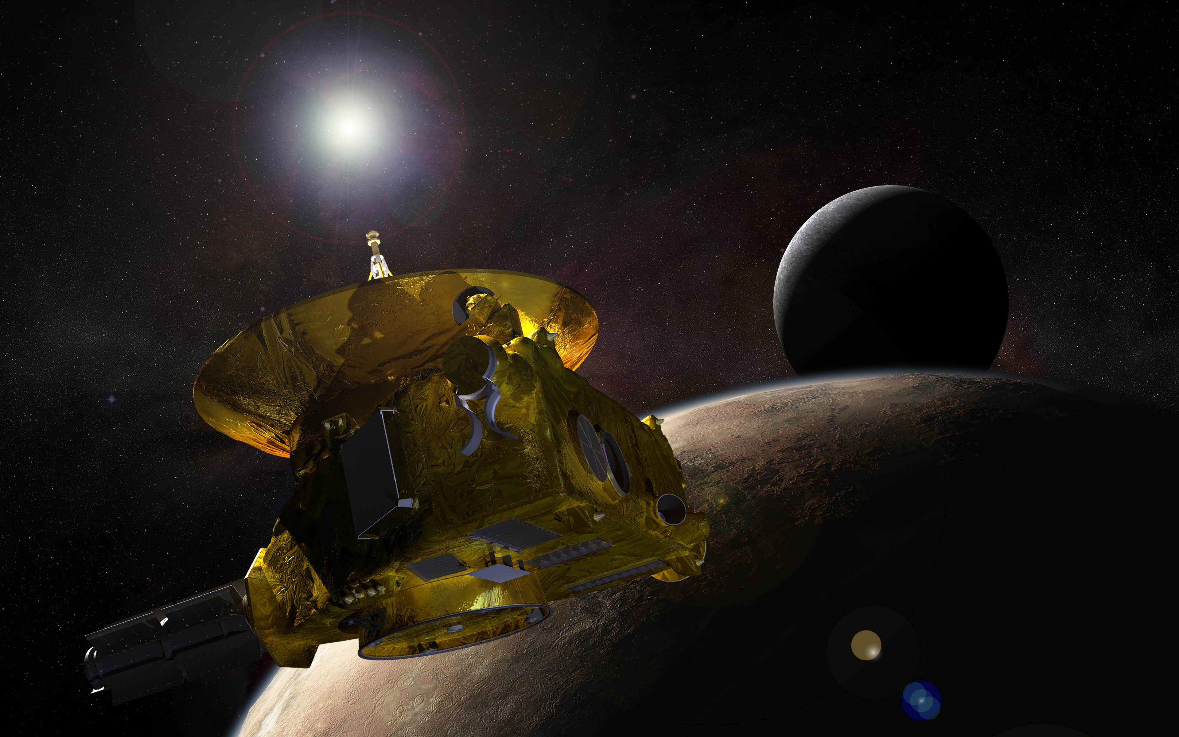 Illustration of New Horizons at Pluto