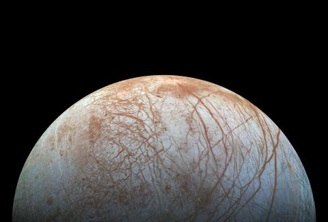 Image of a hemisphere of Jupiter's moon Europa
